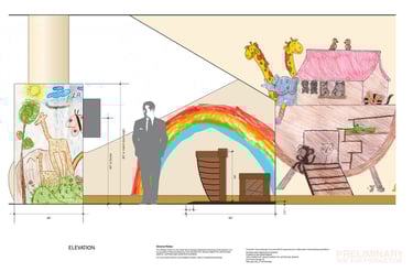 Children's Friend "Noah's Art" Exhibit—Elevation Drawing