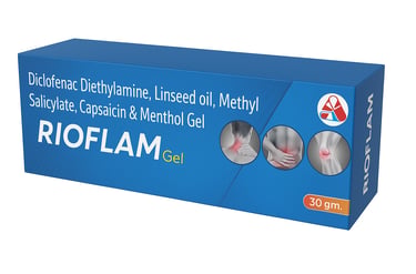 Rioflam Gel. Pain relief gel by Strio Healthcare