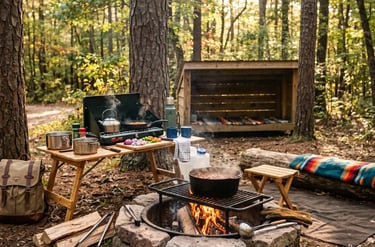 Campsite cooking setup comparison — Horacio & Visconti