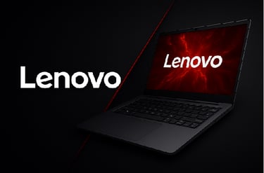 Laptop Lenovo performance avec écran rouge dynamique et design moderne – ordinateur Lenovo pour usag