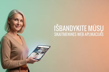Brandi moteris su planšete