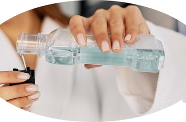 Peligro y alternativa Enjuague bucal hygiene-precision