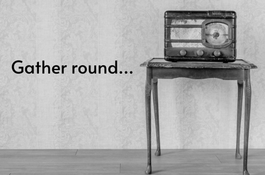 An old fashioned radio broadcasting audio drama sound design