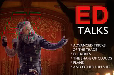 Ed presenting an Ed Talk about pirate tricks and plans.