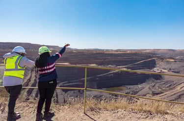 Mining employees at an open cast mining