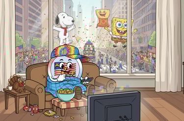 Watching the May's Thanksgiving Day Parade on TV