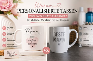 Warum personalisierte Tassen von Passionate Elegance? Ein ehrlicher Vergleich mit der Drogerie