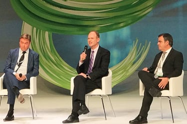 Michael Rabinowitz speaking on panel in Europe.