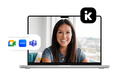 woman on video meeting call on a laptop