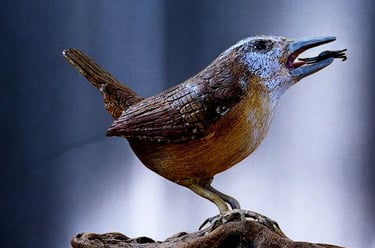 Bird carved by Jeffrey Rain