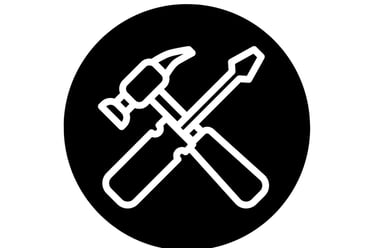 pictogramme d'un tournevis et d'un marteau pour représenter l'artisan menuisier en Vendée