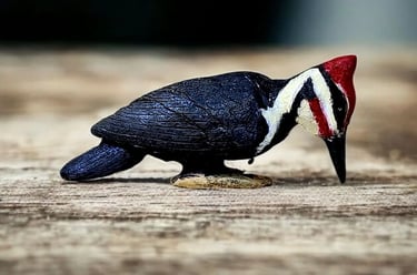 Woodpecker carved by Jeffrey Rain