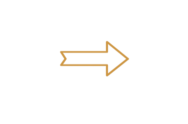 A gold outline of a right-pointing arrow icon isolated on a solid black background.