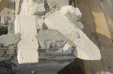 Montagem dos apoio das calhas de água pluvial