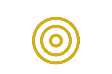 a golden bullseye viewed from the front