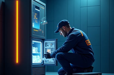 Fix Commercial Appliance technician repairs commercial freezer in Charlotte