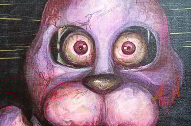 Bonnie Fnaf fan art. Original Mixed media artwork by the artist Angelina Nazarenko. ArtNess 