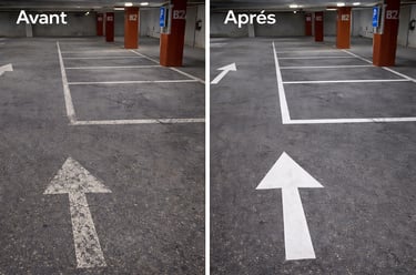 renovation marquage parking interieur