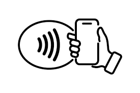 Symbol kontaktlose Zahlung über Smartphone