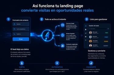 esquema del funcionamiento de una landing page