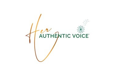 Her authentic voice logo with background