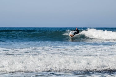 A surfer at Bells Beach on the Great Ocean Road