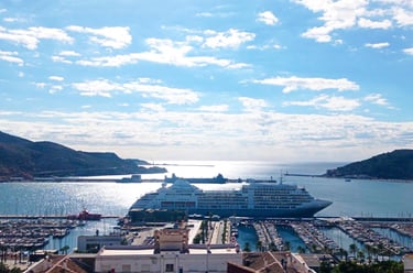 The port of Cartagena seen from the La Concepción viewpoint.