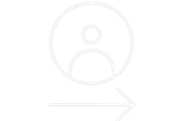 Human-centered brand experience icon – person with arrow