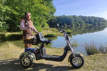 Scooter électrique chasse 3Roues.com en forêt