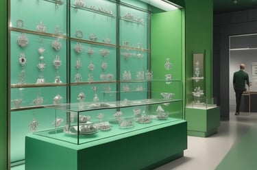 A stunning showcase of dazzle elegance jewellery in velvet green.