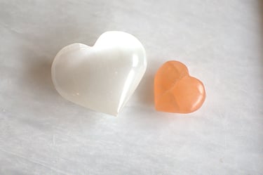White Selenite vs Orange/Peach Selenite