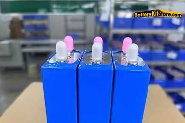 detail of LiFePO4 prismatic battery cells