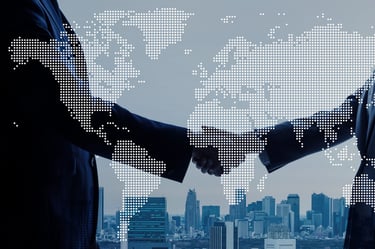 Handshake with Background of World