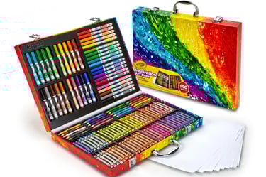 a suitcase with a case and a case with markers