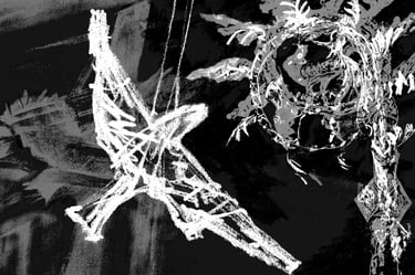 Digital collage - Artificial hawk