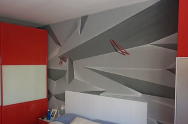 Graffiti en pared interior diseño 3d mural decorativo personalizado