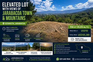 Elevated Lot with Views of Jarabacoa Town & Mountains