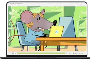 Icon representing a user learning new skills with awee cybersecurity awareness platform