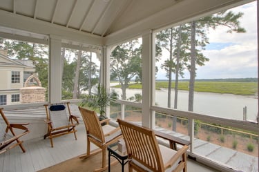 Screen porch waterfront home Charleston, SC