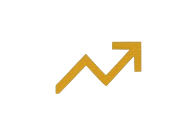 a golden arrow pointing up to the right