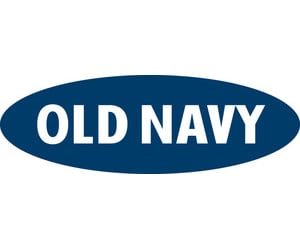 a blue and white old navy logo on a white background