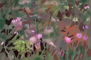 Digital drawing: Abstract landscape session. Black Lace
