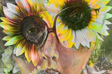 Digital collage - Flower Power