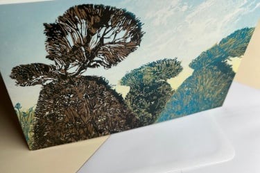 Great Dixter Peacock Garden greetings card