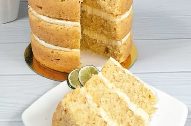 a slice of cake with a slice taken out of it