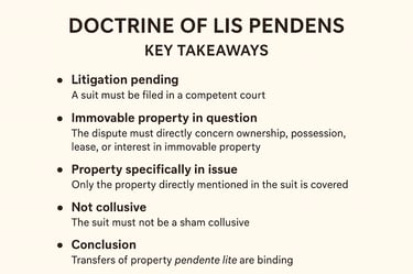 Key Takeaways on Doctrine of Lis Pendens