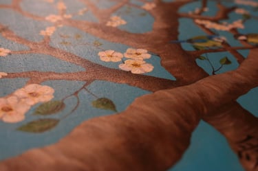 a close up of a tree with flowers