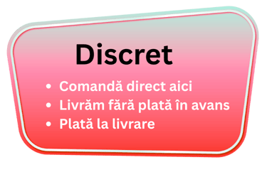 Banner publicitar pentru livrare discretă cu plată la livrare și comandă directă pe fundal roz.