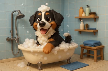 Prestation : Toilettage, Mascotte Shadow de M. É câline salon de toilettage 