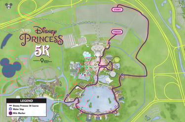 2019 runDisney Princess Half Marathon Weekend 5K Course Map